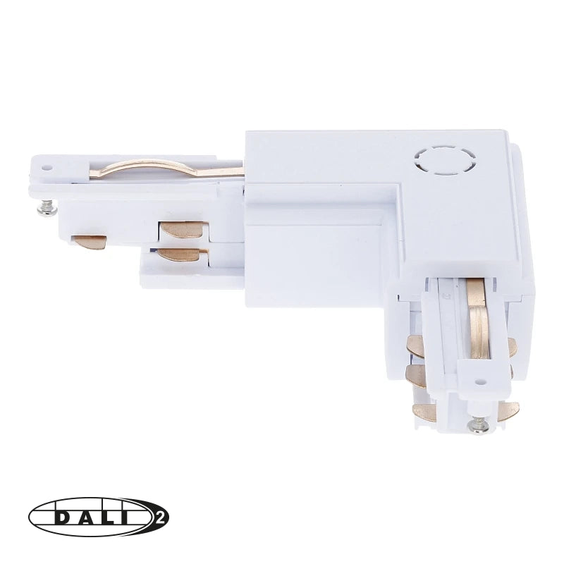 DALI 3-fase Rail | L-vorm Connector | Outside | Wit