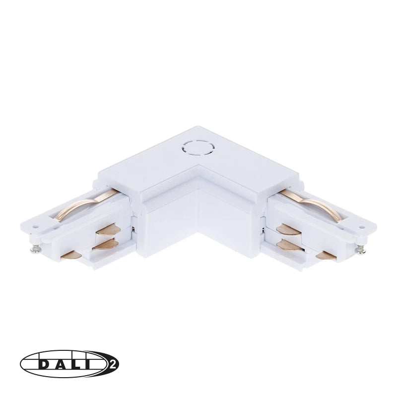 DALI 3-fase Rail | L-vorm Connector | Outside | Wit