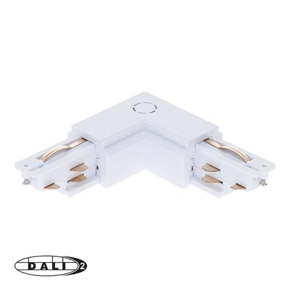 DALI 3-fase Rail | L-vorm Connector | Outside | Wit