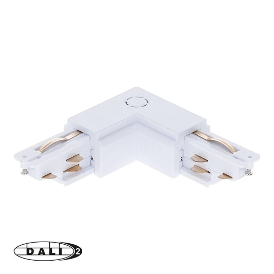 DALI 3-fase Rail | L-vorm Connector | Outside | Wit