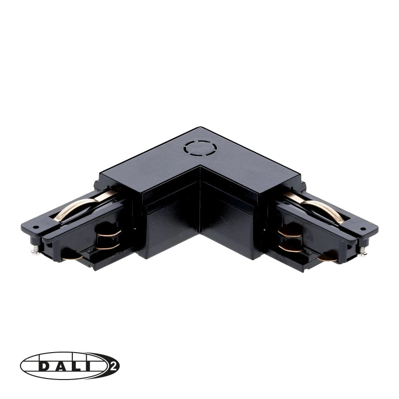 DALI 3-fase Rail | L-vorm Connector | Outside | Zwart
