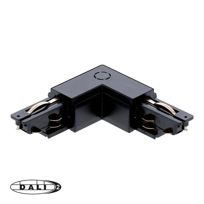 DALI 3-fase Rail | L-vorm Connector | Outside | Zwart
