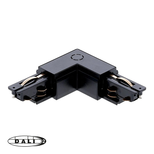 DALI 3-fase Rail | L-vorm Connector | Outside | Zwart