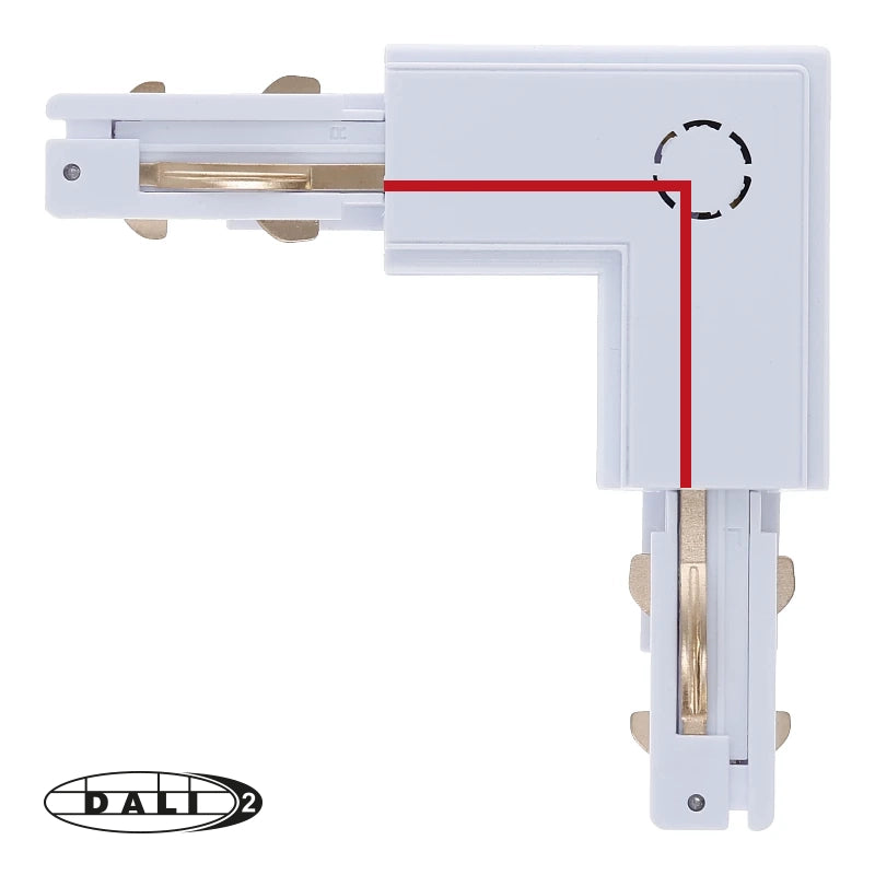 DALI 3-fase Rail | L-vorm Connector | Inside | Wit
