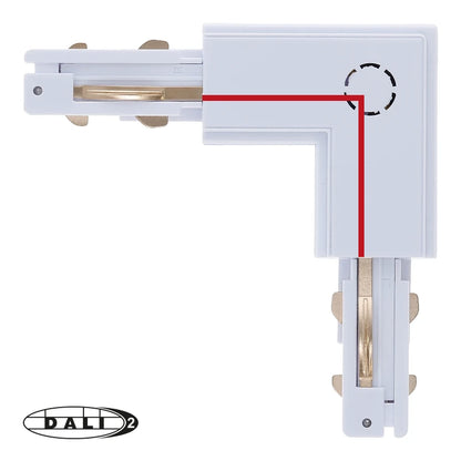 DALI 3-fase Rail | L-vorm Connector | Inside | Wit