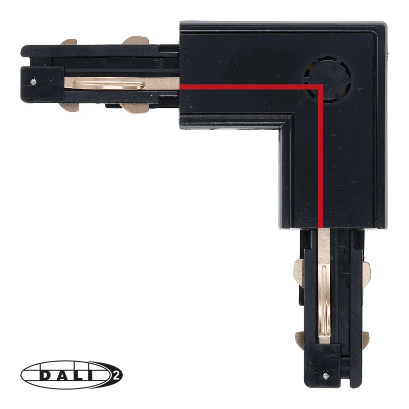 DALI 3-fase Rail | L-vorm Connector | Inside | Zwart