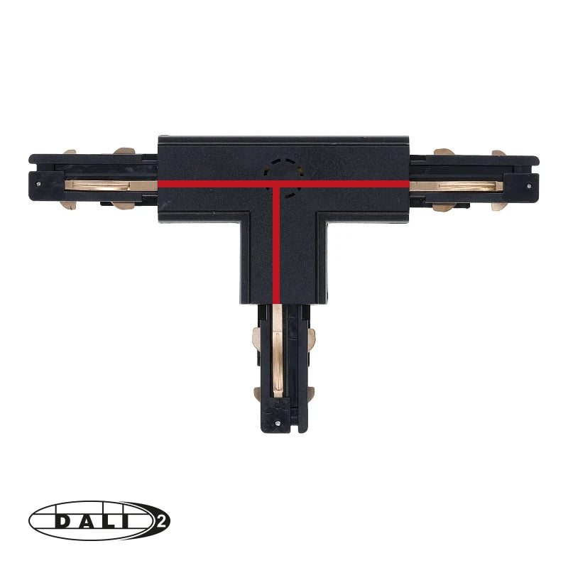 DALI 3-fase Rail | T-vorm Connector | LEFT-1 | Zwart