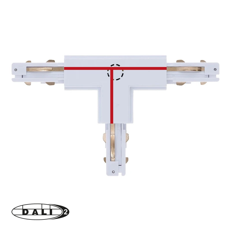 DALI 3-fase Rail | T-vorm Connector | LEFT-2 | Wit
