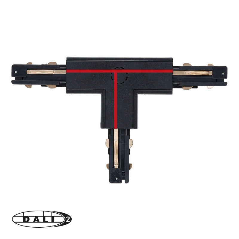 DALI 3-fase Rail | T-vorm Connector | LEFT-2 | Zwart
