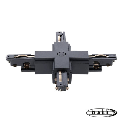 DALI 3-fase Rail | X-vorm Connector | Zwart