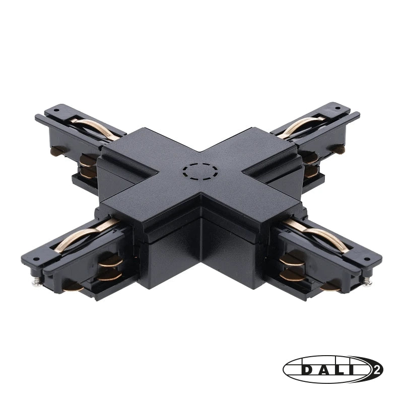 DALI 3-fase Rail | X-vorm Connector | Zwart