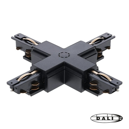 DALI 3-fase Rail | X-vorm Connector | Zwart