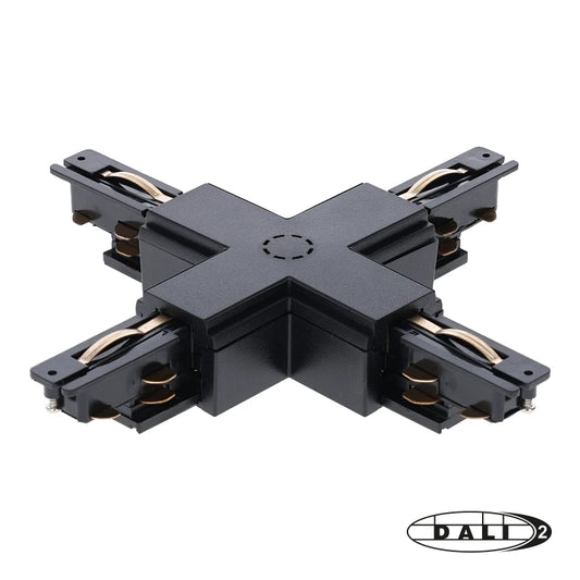 DALI 3-fase Rail | X-vorm Connector | Zwart