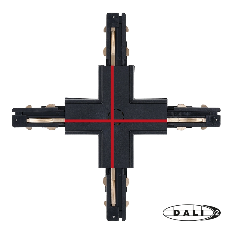 DALI 3-fase Rail | X-vorm Connector | Zwart