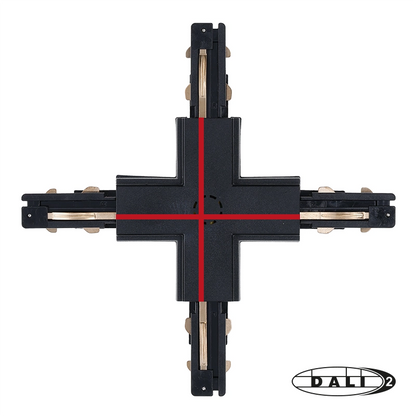 DALI 3-fase Rail | X-vorm Connector | Zwart