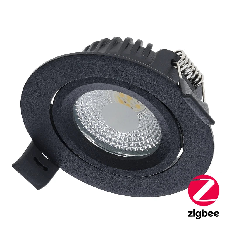 Lumexa Vardaro Smart LED Inbouwspot 5W Zigbee 3.0 RGB en CCT Zwart Zaagmaat Ø68-75 mm