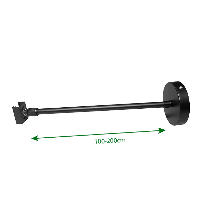 Spanningsrail Ophangsysteem | Draadeind | 100cm/200cm | Zwart | 2 Stuks