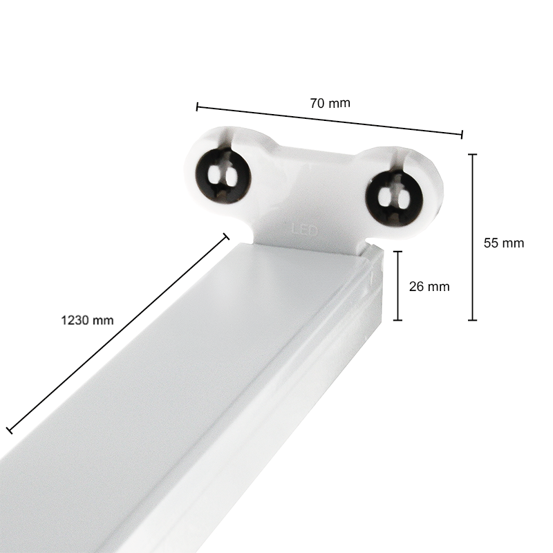 Raxo | Fluorescent light fixture | 120cm | G13 | 2 fluorescent tubes | IP22