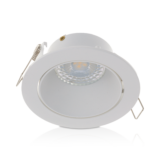 Lumexa Salacio GU10 Inbouwarmatuur Kantelbaar Wit Zaagmaat Ø82 mm