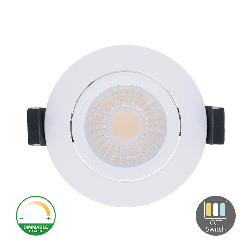 Lumexa Mirano LED Inbouwspot Slim-Fit 5W/7W Dim2Warm en CCT-Switch IP65 Zaagmaat Ø68-75 mm