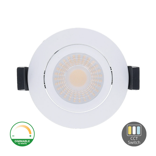 Lumexa Mirano LED Inbouwspot Slim-Fit 5W/7W Dim2Warm en CCT-Switch IP65 Zaagmaat Ø68-75 mm