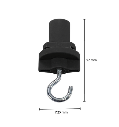 3-fase Adapter | met Haak | Zwart