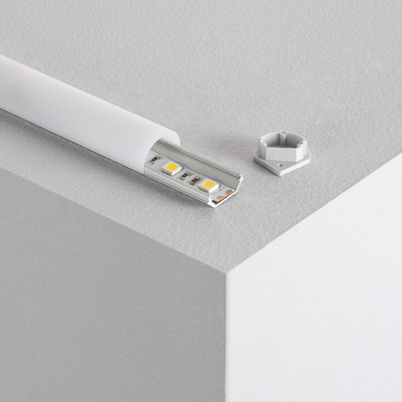 Lumexa Aluminium hoekprofiel 1m met cirkelvormige cover voor LED-strip tot 10 mm