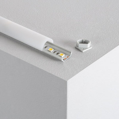 Lumexa Aluminium hoekprofiel 1m met cirkelvormige cover voor LED-strip tot 10 mm