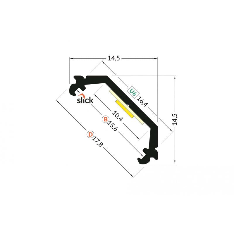Lumexa Aluminium hoekprofiel 1m met cirkelvormige cover voor LED-strip tot 10 mm