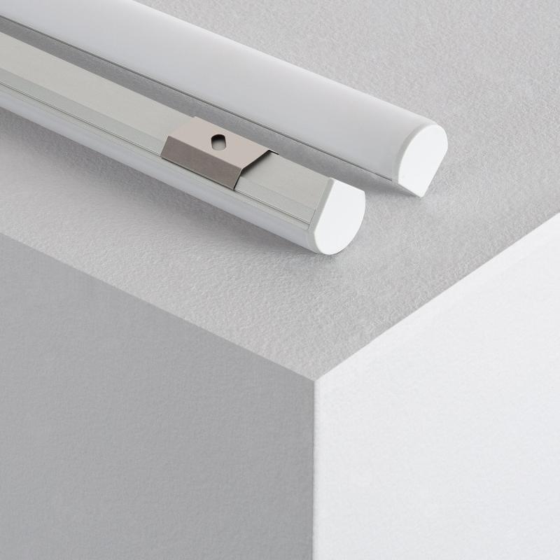 Lumexa Aluminium hoekprofiel 1m met cirkelvormige cover voor LED-strip tot 10 mm