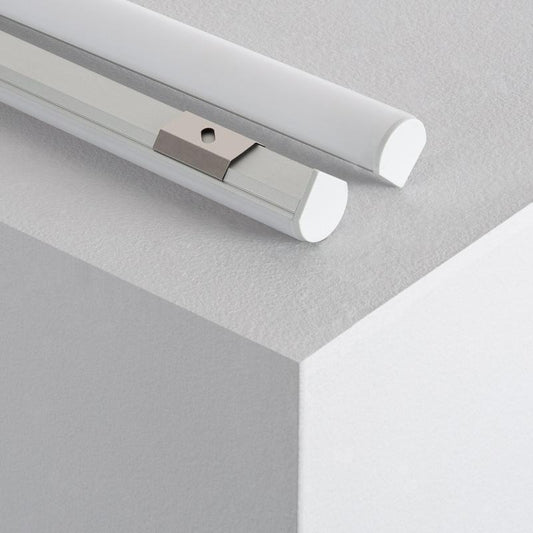 Lumexa Aluminium hoekprofiel 1m met cirkelvormige cover voor LED-strip tot 10 mm