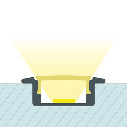 Perfil de aluminio empotrable | para tira LED de hasta 12 mm