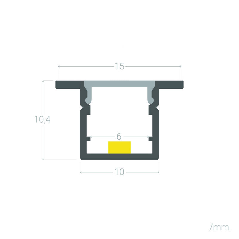 Aluminium profiel inbouw | voor LED-strip tot 6mm