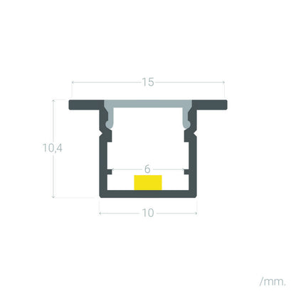 Aluminium profiel inbouw | voor LED-strip tot 6mm