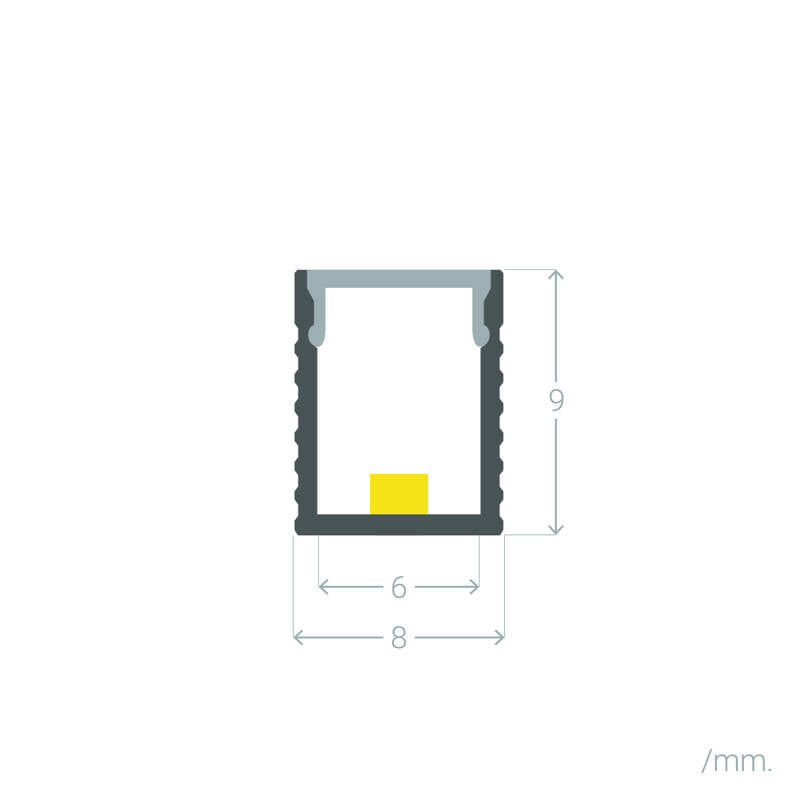 Lumexa Aluminium mini-opbouwprofiel voor LED-strip tot 6 mm