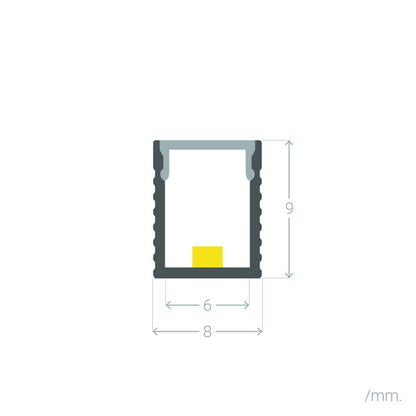 Lumexa Aluminium mini-opbouwprofiel voor LED-strip tot 6 mm