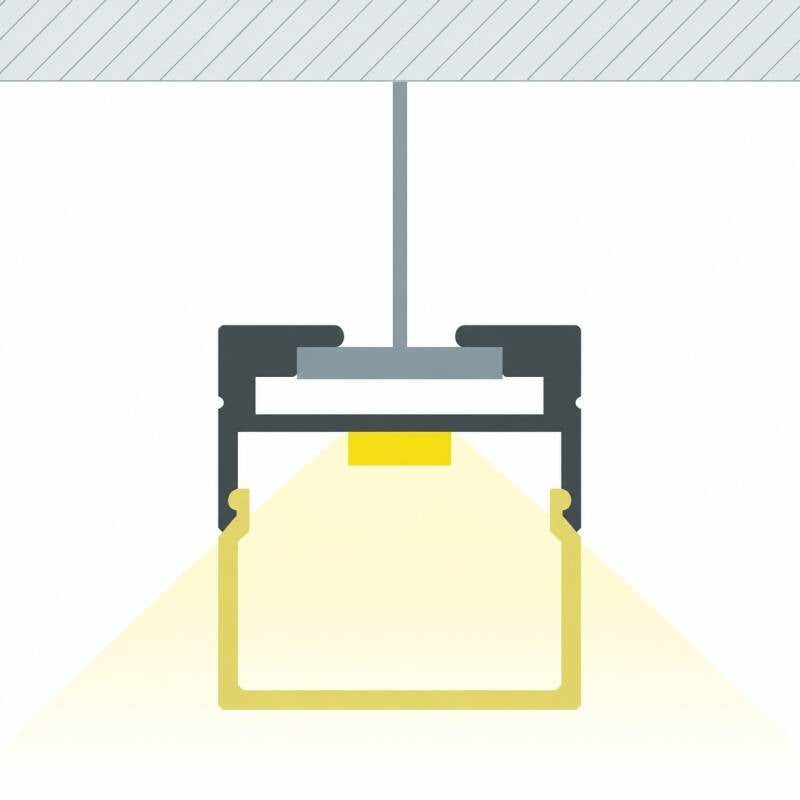 Lumexa Aluminium ophangprofiel 2m voor LED-strip tot 17 mm