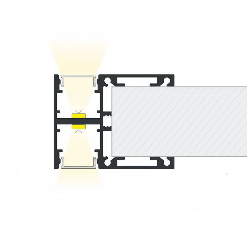 Lumexa Aluminium Profiel Dubbelzijdige Verlichting 2m Zwart voor LED-strip tot 10 mm