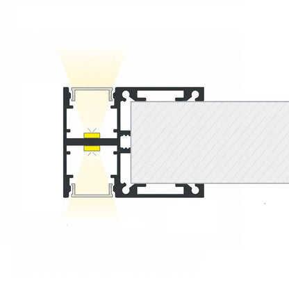 Lumexa Aluminium Profiel Dubbelzijdige Verlichting 2m Zwart voor LED-strip tot 10 mm
