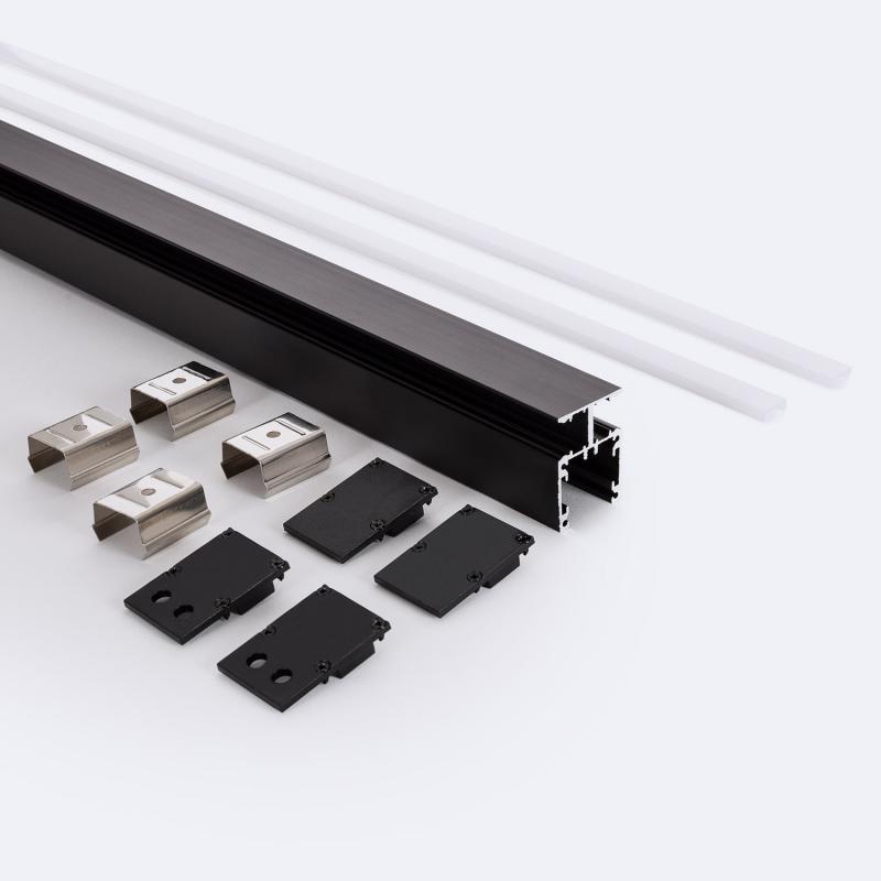 Lumexa Aluminium Profiel Dubbelzijdige Verlichting 2m Zwart voor LED-strip tot 10 mm