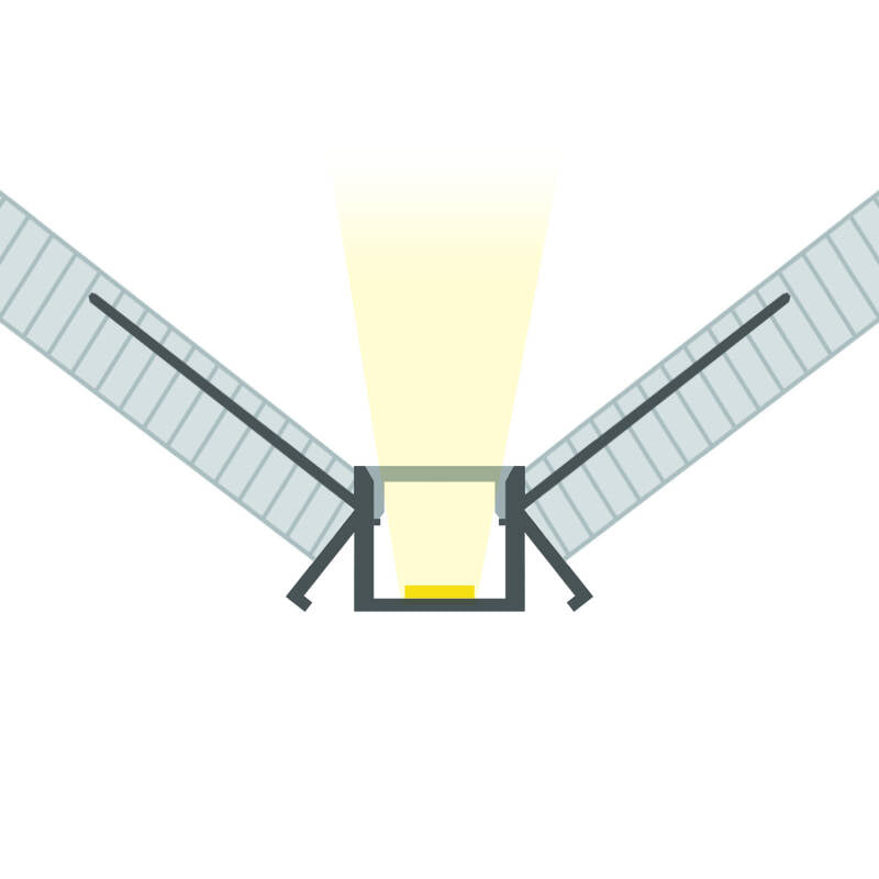 Lumexa Aluminium Profiel Gips/Pladur inbouw voor binnenhoek LED-strip tot 9 mm