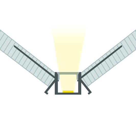 Lumexa Aluminium Profiel Gips/Pladur inbouw voor binnenhoek LED-strip tot 9 mm