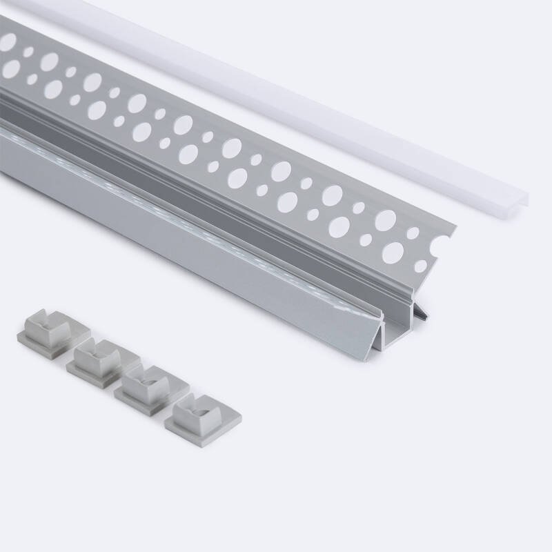 Lumexa Aluminium Profiel Gips/Pladur inbouw voor binnenhoek LED-strip tot 9 mm