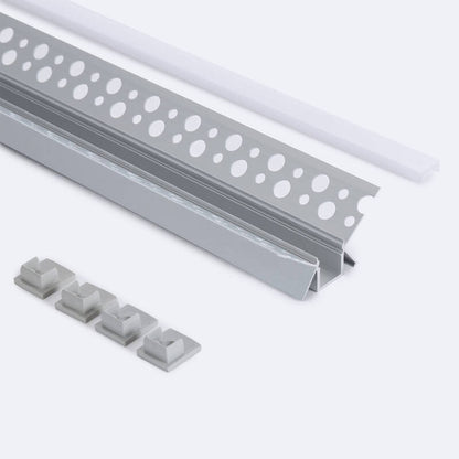 Lumexa Aluminium Profiel Gips/Pladur inbouw voor binnenhoek LED-strip tot 9 mm
