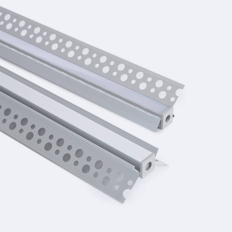 Lumexa Aluminium Profiel Gips/Pladur inbouw voor binnenhoek LED-strip tot 9 mm