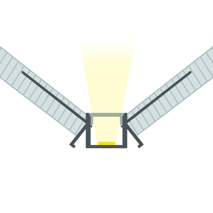 Lumexa Aluminium Profiel Gips/Pladur inbouw voor binnenhoek LED-strip tot 9 mm