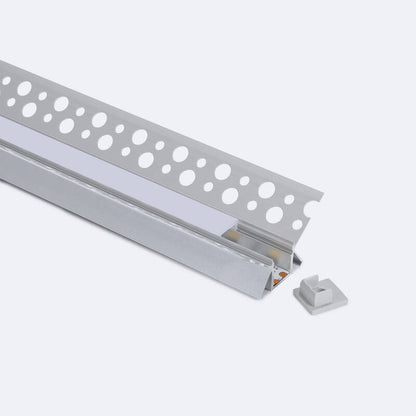 Lumexa Aluminium Profiel Gips/Pladur inbouw voor binnenhoek LED-strip tot 9 mm