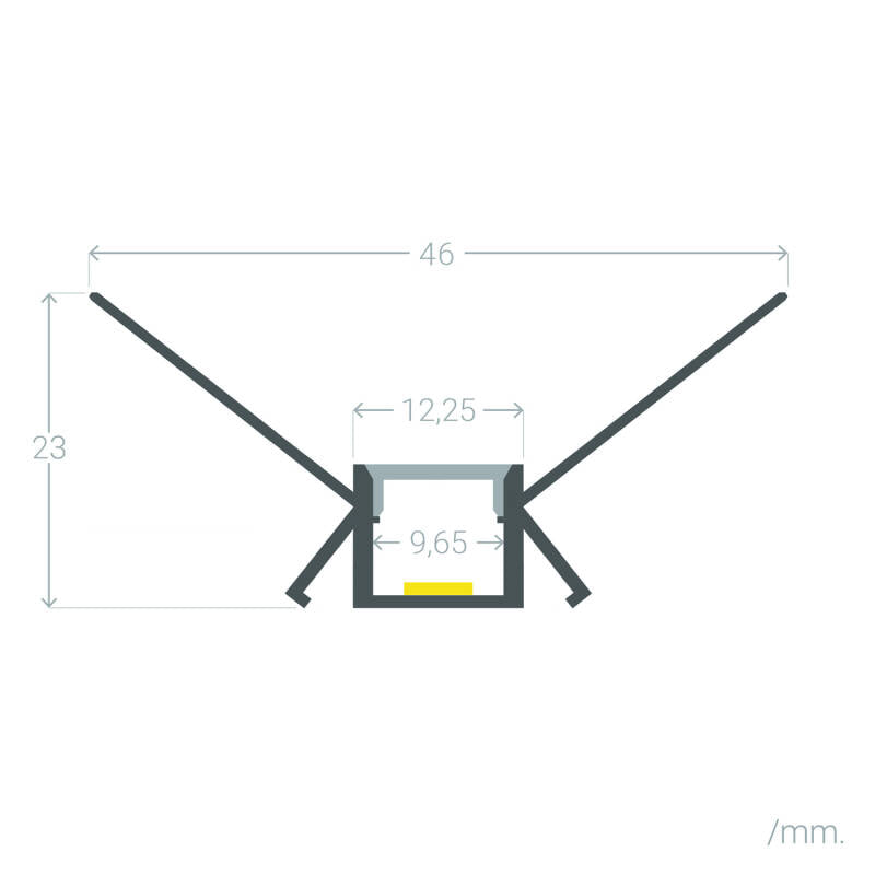 Lumexa Aluminium Profiel Gips/Pladur inbouw voor binnenhoek LED-strip tot 9 mm