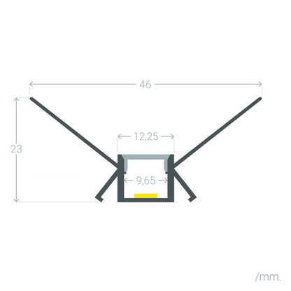 Lumexa Aluminium Profiel Gips/Pladur inbouw voor binnenhoek LED-strip tot 9 mm