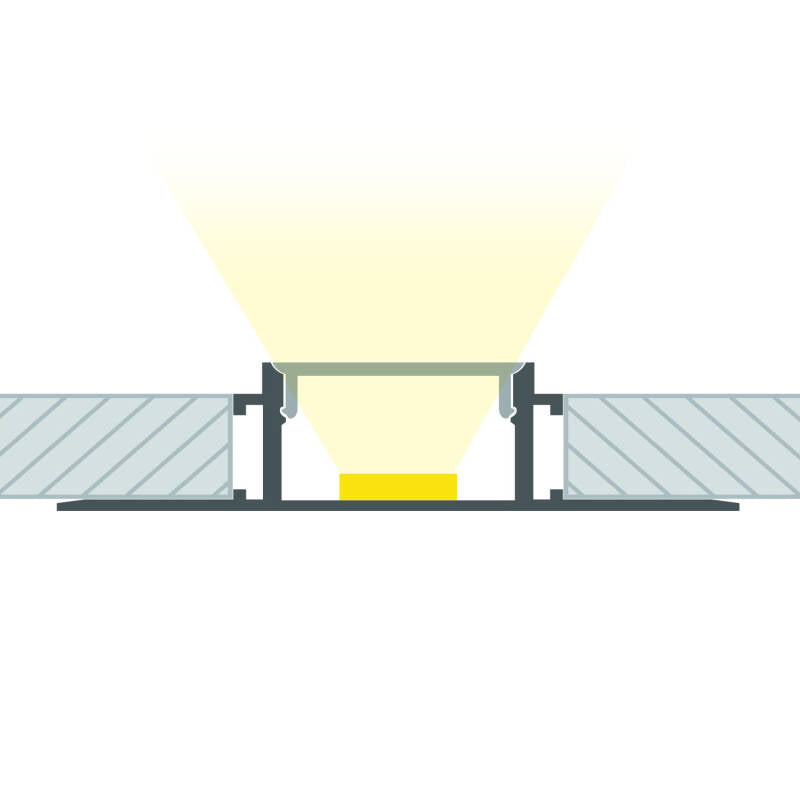 Lumexa Aluminium Profiel Gips/Pladur Integratie voor LED-strip tot 20 mm